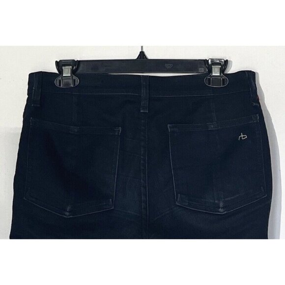 Rag & Bone Raja Midnight Denim Embroidered Side Stretch Skinny Ankle Jeans - Picture 5 of 11